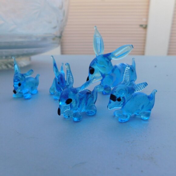 Glass Dog Collection BLUE Vintage - Picture 3 of 12